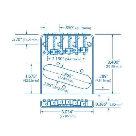 Traditional 6-Saddle Bridge For Telecaster - StewMac 4 Traditional 6-Saddle Bridge For Telecaster - StewMac - Image 2