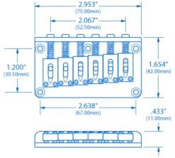 Gotoh Hardtail Bridge - StewMac -Fine Musical Instruments 0179 1spec