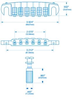 Schaller Signum Bridge - StewMac -Fine Musical Instruments 0185 spec