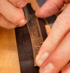 Acoustic Guitar Bridge Template - StewMac -Fine Musical Instruments 0672 4 inuse 1700px