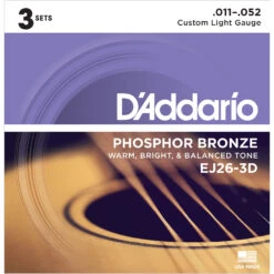 D'Addario Phosphor Bronze Wound Acoustic Guitar Strings, 3-pack - StewMac -Fine Musical Instruments 10516 5 1800