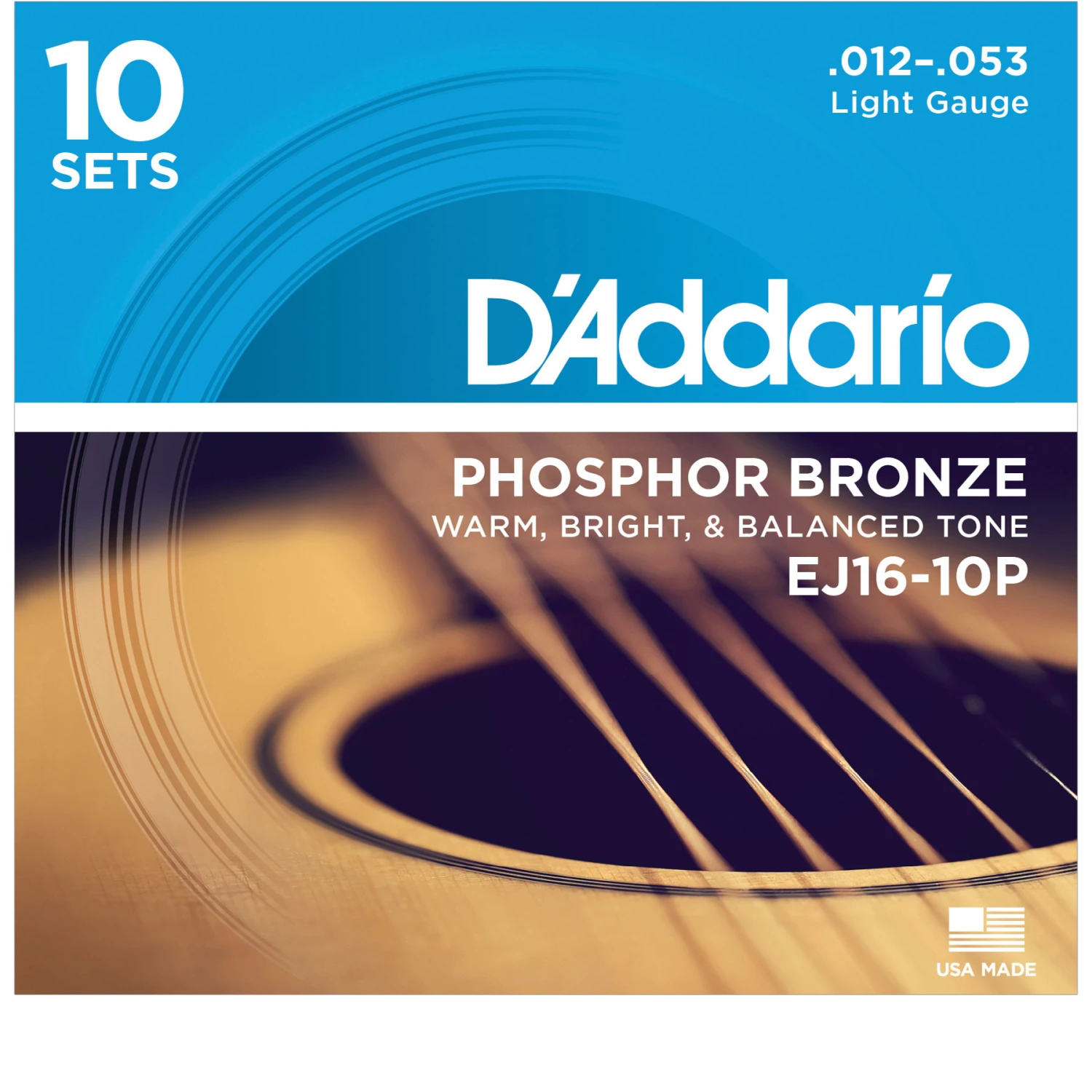 D'Addario Phosphor Bronze Wound Acoustic Guitar Strings, 10-pack - StewMac 4 D'Addario Phosphor Bronze Wound Acoustic Guitar Strings, 10-pack - StewMac - Image 2