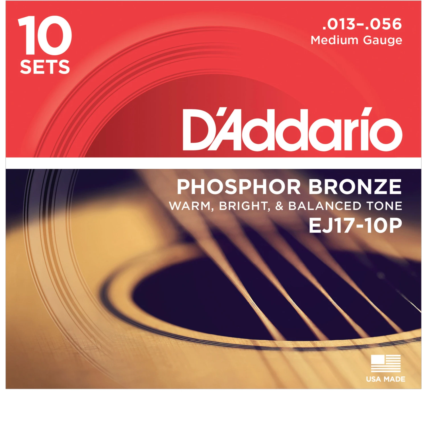 D'Addario Phosphor Bronze Wound Acoustic Guitar Strings, 10-pack - StewMac 5 D'Addario Phosphor Bronze Wound Acoustic Guitar Strings, 10-pack - StewMac - Image 3