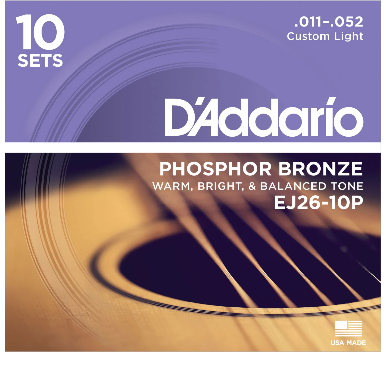 D'Addario Phosphor Bronze Wound Acoustic Guitar Strings, 10-pack - StewMac 6 D'Addario Phosphor Bronze Wound Acoustic Guitar Strings, 10-pack - StewMac - Image 4