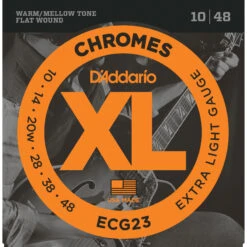 D'Addario Chromes Flat Wound Electric Guitar Strings - StewMac