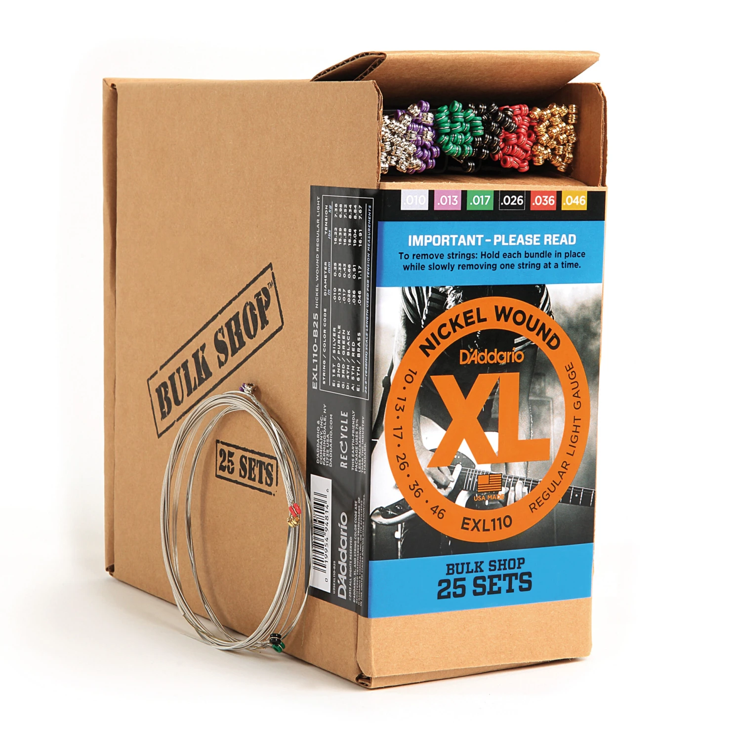 D'Addario XL Nickel Wound Electric Guitar Strings, 25-pack - StewMac 3 D'Addario XL Nickel Wound Electric Guitar Strings, 25-pack - StewMac