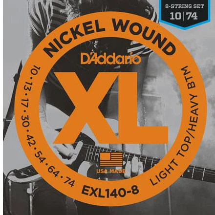 D'Addario XL Nickel Wound 8-String Electric Guitar Strings - StewMac 3 D'Addario XL Nickel Wound 8-String Electric Guitar Strings - StewMac