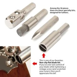 Guitar Tech Screwdriver Set - StewMac 11 Guitar Tech Screwdriver Set - StewMac -Fine Musical Instruments 3000 4 special bits 2200