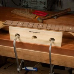 Tall Neck Support Caul - StewMac -Fine Musical Instruments 4482 3 clamped for fretting 3000px