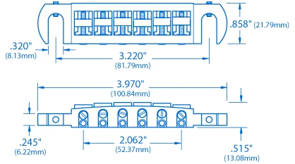 Pigtail Aluminum Wraparound Bridge - StewMac 6 Pigtail Aluminum Wraparound Bridge - StewMac - Image 4