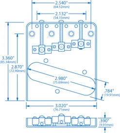 Wilkinson Adjustable Compensated Bridge For Tele - StewMac -Fine Musical Instruments 5071 1spec