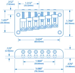 Golden Age Top-Loading Hardtail Bridge - StewMac -Fine Musical Instruments 5303 1spec