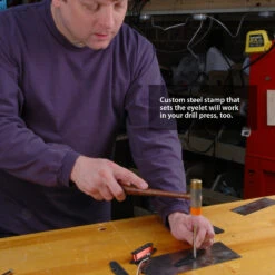 Eyelet Setting Tool And Bit - StewMac -Fine Musical Instruments 5976 3 in use 1800px