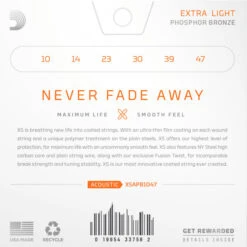 D'Addario XS Phosphor Bronze Acoustic Guitar Strings - StewMac -Fine Musical Instruments m007575 2 back 570