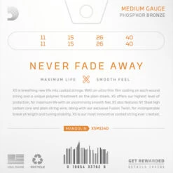 D'Addario XS Phosphor Bronze Mandolin Strings - StewMac -Fine Musical Instruments m007576 2 back 580